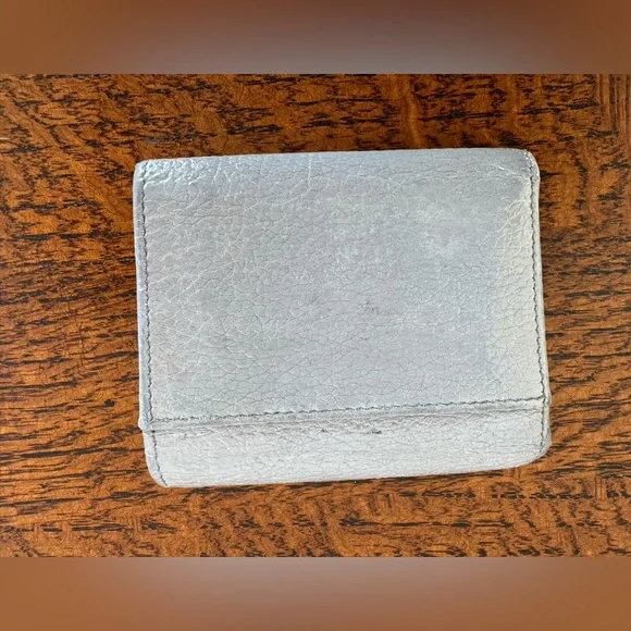 Prada Vitello Dino Leather Mini Wallet - Metallic Silver with COA - Picture 2 of 16